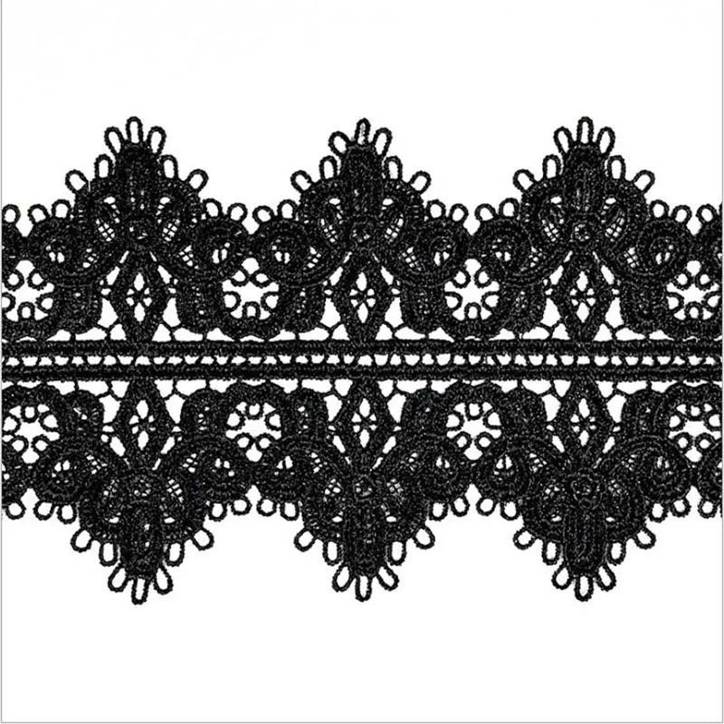 GXINUG 1 yard 10.5cm Water Soluble Milk Silk Flower Lace  Trim Ribbon Dress Applique Embroidered DIY Sewing Craft