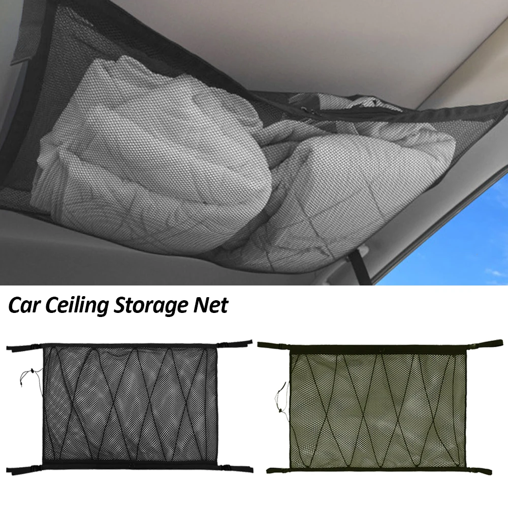 Car Organizer Pocket Auto Ceiling Storage Net Car Roof Storage Bag Portable Storage Web Car Interior Bags For Sundries Holder