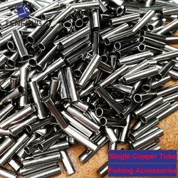 1000pcs 10mm Sea Fishing Line Fixing Single Sleeves Copper Brass Tube Swivel Steel Wire Clamp Fishing Tubes Accessories Pesca