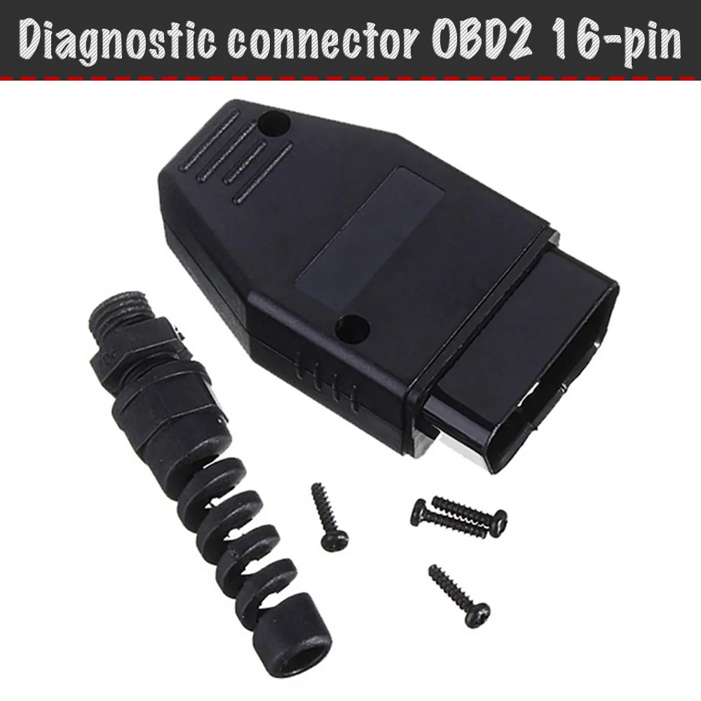 

1 PCs OBD2 16-pin plug diagnostic connector adapter plug OBD-II socket diagnostic adapter OBD2 housing