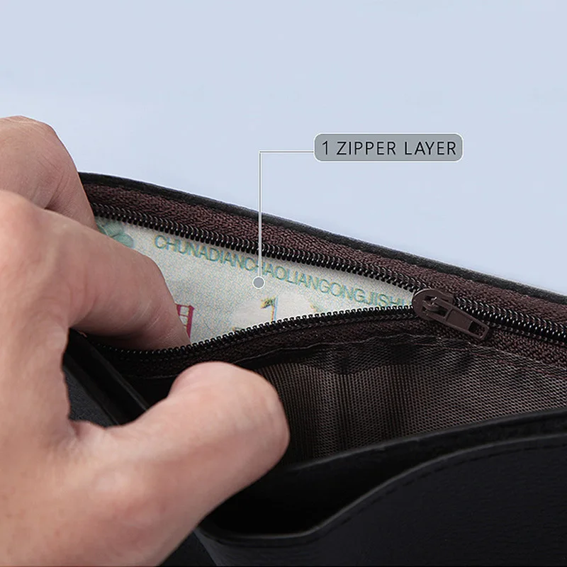 Nieuwe Aankomst Man Lederen Portemonnee Met Pocket Interieur Rits Zak Geld Mannen Creditcard Houder Slim Purse Voor mannelijke