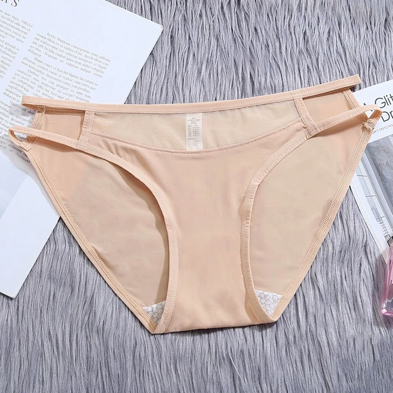 Ladies Simple and Comfortable Underwear Girly Breathable Seamless Underwear Pure Cotton Sexy Ultra-thin Ice Silk Briefs