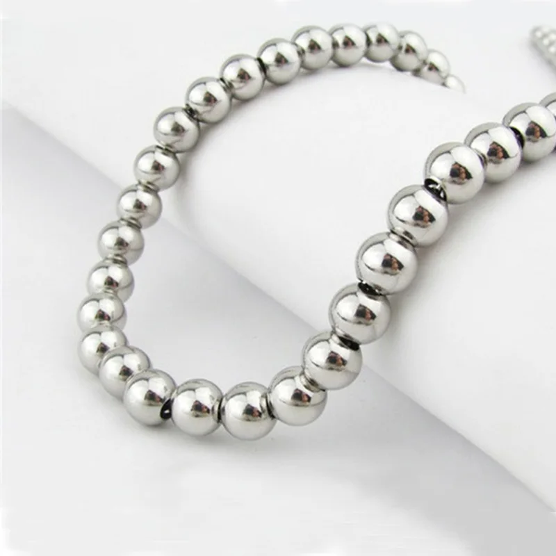 mens necklaces beads stainless steel large steel beads chain necklace gifts for male accessories jewelry on the neck wholesale