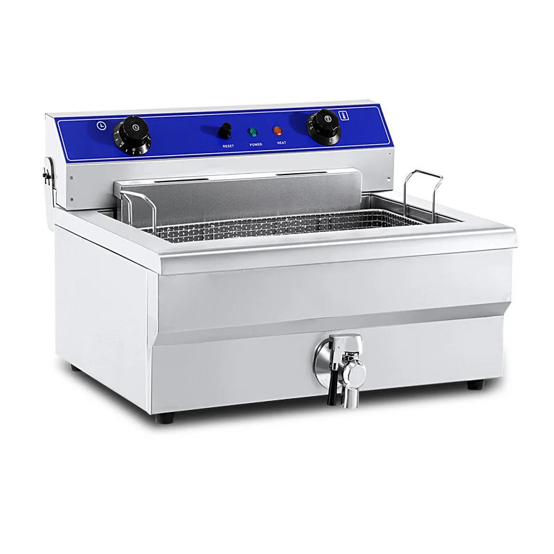 30L Electric Fryer Big Capacity Commercial Fried chicken French fries Frying Machine Stainless Steel 6000W Deep Fryer