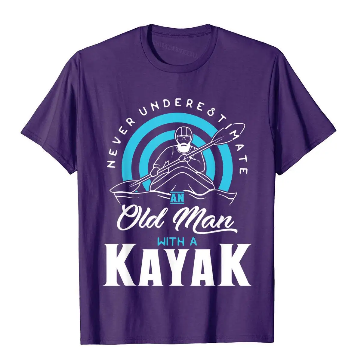 Mens Never Underestimate An Old Man With A Kayak T-Shirt Cotton Adult Top T-Shirts Fashionable Tops & Tees Slim Fit Preppy Style