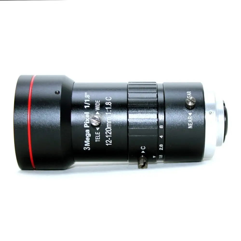 3.0Megapixel 12-120mm HD CCTV lens F1.8 manual Iris Varifocal C mount lens Low Distortion FA lens for IP Camera lens