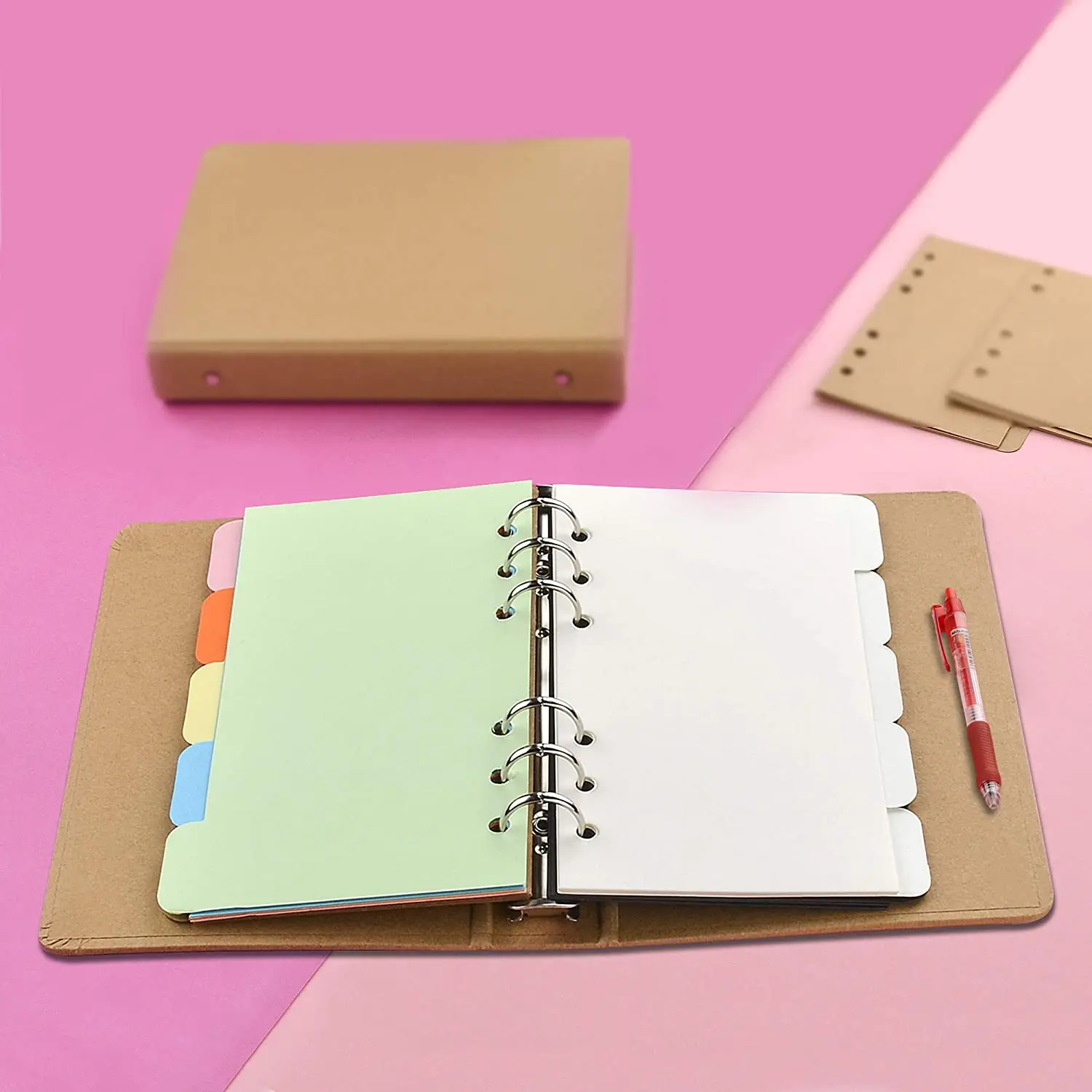 A5/A6/A7/B5/A4 Paper Divider Index Page Tab Cards For 6-Holes Ring Binders Filofax Notebooks Travel Diary Journal Planner