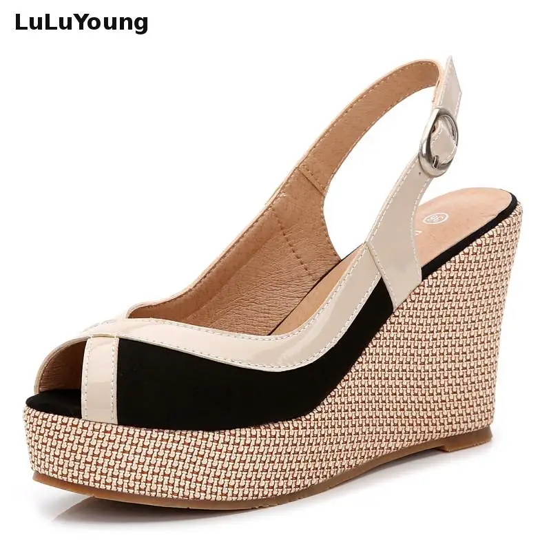 33-40 Summer High Heel Wedges Sandals Female Peep Toe Leisure Platform Sandals Women