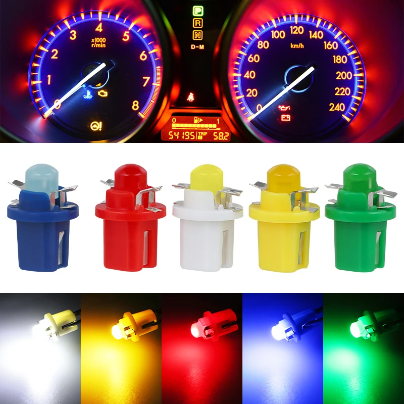 10x t5 b8.5d b8.5 led carro cob lâmpada cluster instrumento painel de luz indicador painel interior lâmpada 12v luzes sinal