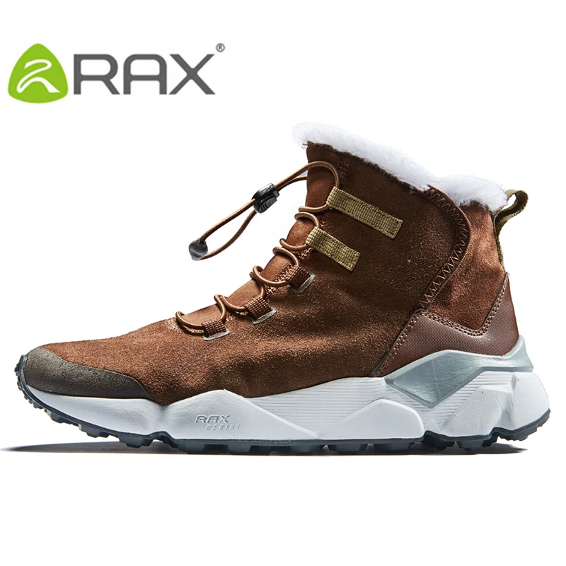 RAX Men\'s Hiking Shoes Latest Snowboot Anti-slip Boot Plush Lining  Mid-high Classic Style Hiking Boots for Professional Men