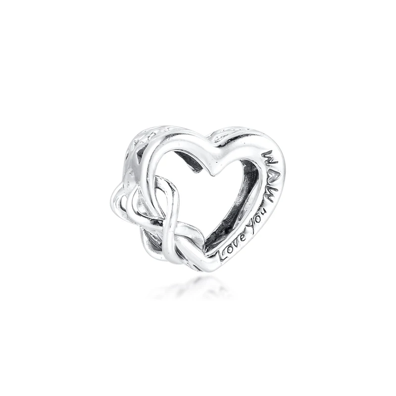 

New Fashion DIY Fits for Pandora Charms Bracelets on Hand Love Mum Heart Beads 100% 925 Sterling-Silver-Jewelry Free Shipping