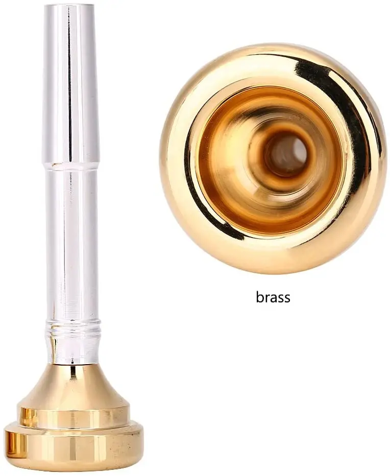 Trumpet Mouthpiece Set with golden Silver Plated Convertible 1 1/2C 3C 5C 7C Cups for Brass Guitar