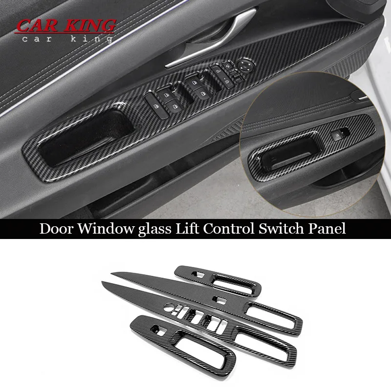 

For Hyundai Elantra CN7 2020 2021 2022 Accessories ABS Carbon fiber Car Door Window glass Lift Control Switch Panel Cover Trim