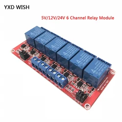 6 Channel Relay Module 5V 12V 24V High and Low Level Trigger Relay Control With Optocoupler 6 Way Relays DC 5 V 12 V 24 V Volt