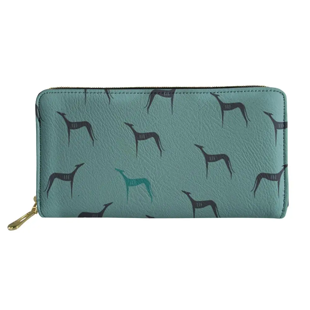 

Greyhound Dog Red Designs Women Wallets Long Slim Purse Clutch Card Holder Lady Casual Personalised Fashion Wallet