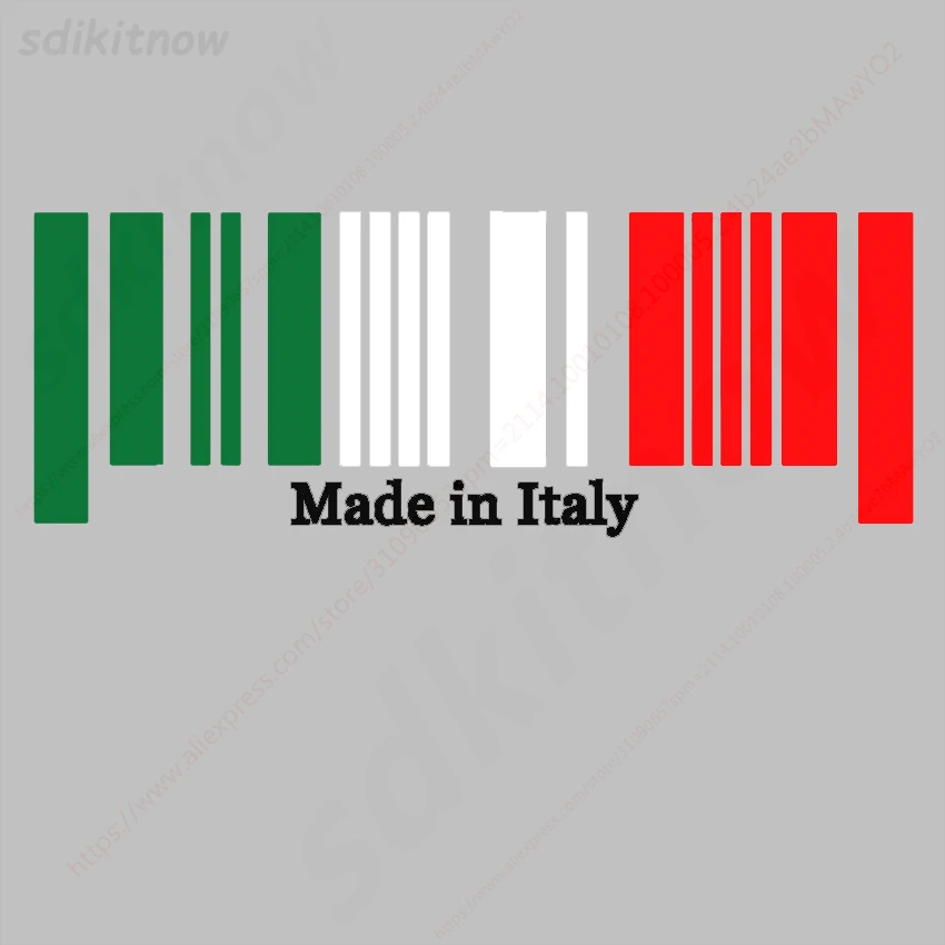 9x25cm Made in Italy Flag Bar Code Car funny Sticker PVC Decal Styling For Ferrari Abarth Lamborghini Maserati Alfa Romeo Pagani