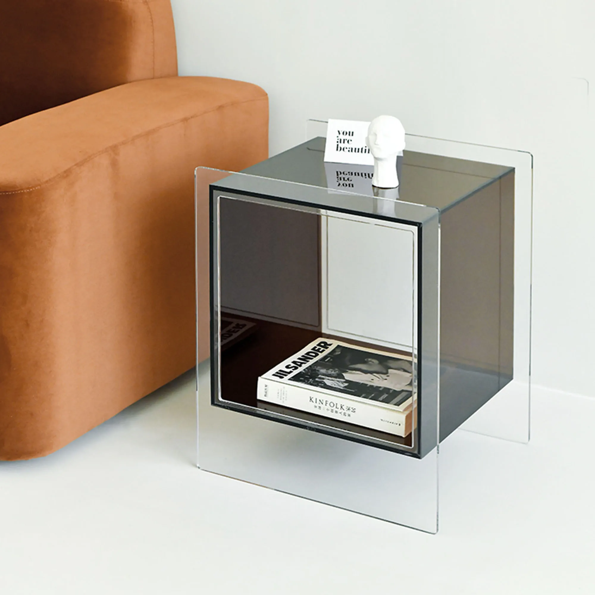 Joylove sofá lado gabinete de canto pequena mesa café nordic luz luxo simples acrílico quarto cabeceira vidro artesanato