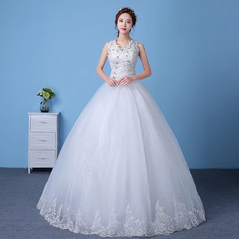 XXN-046#Bridal Wedding Dress Embroidered Lace Net Lace Up Sleeveless V-neck Ball Gown Custom size free delivery wholesale Red