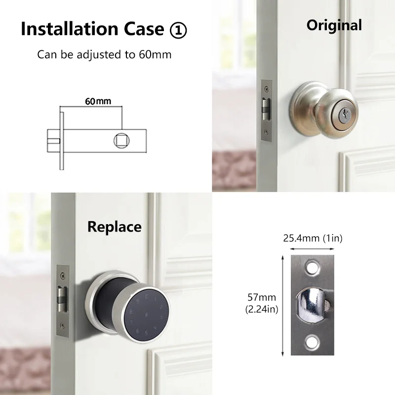 Electric WIFI Smart Door Lock  Digital Keypad Intelligent Smart Lock Waterproof App Password RIFD Card Lock with Gateway