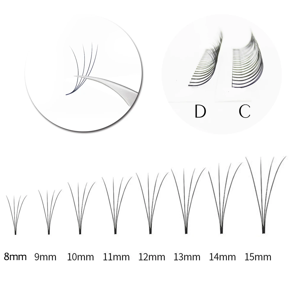 THINKSHOW Eyelash Extension individual Eyelash Premade Fans for Russian Volume Lash Bundles Cilia Cluster Beams Short Stem Lash