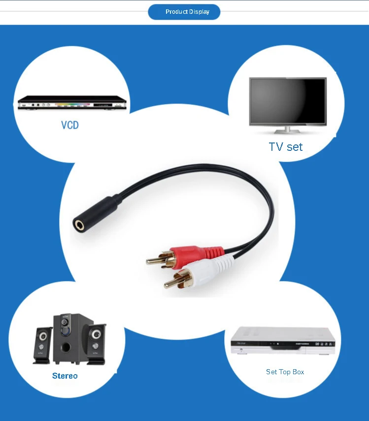 100 stück RCA Kabel 3,5mm Jack Stereo Audio Kabel Weiblichen zu 2RCA Männlichen Buchse zu Kopfhörer 3,5 AUX Y adapter für DVD Verstärker