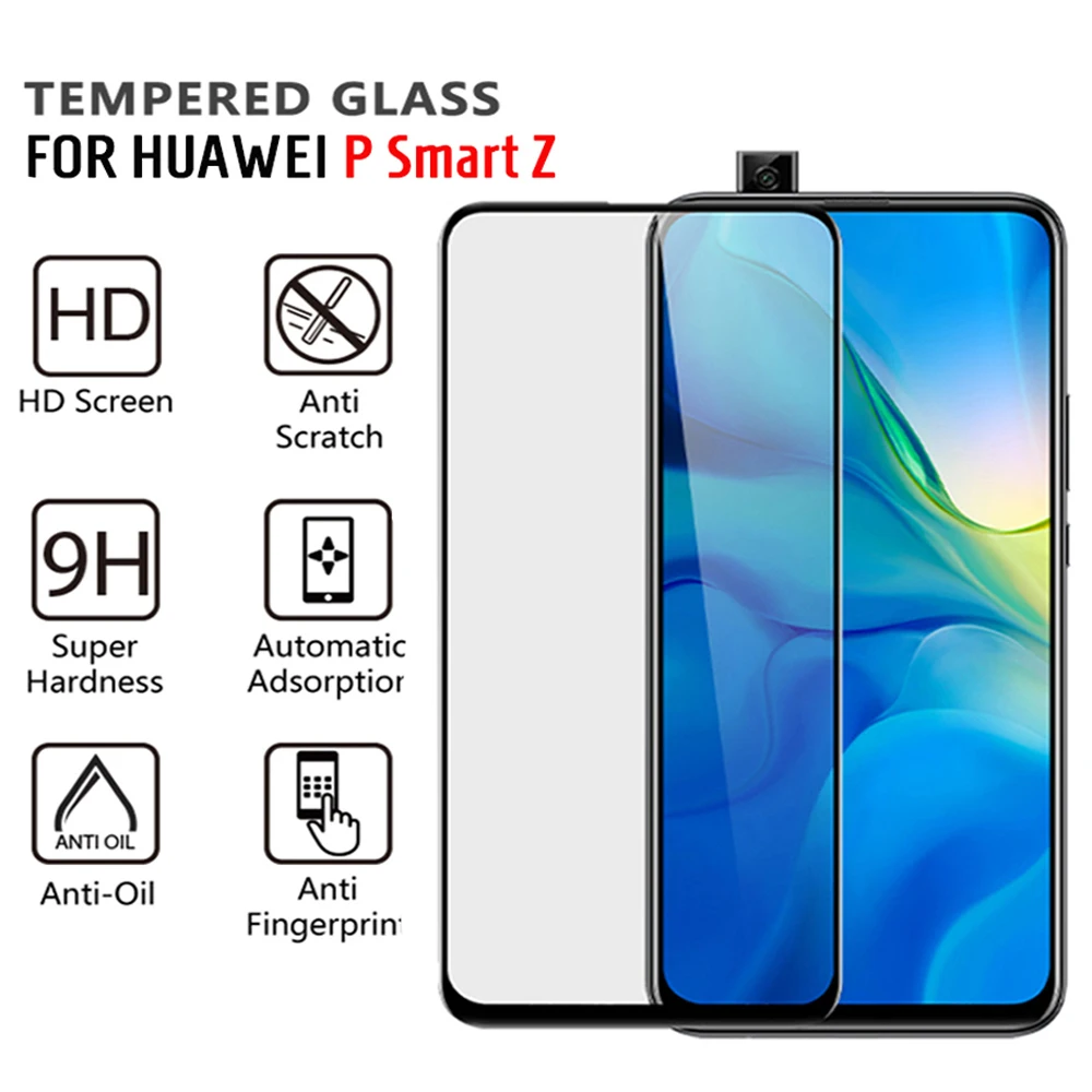 9D full cover for huawei p smart Z pro tempered glass protective film p smart plus 2019 2018 phone screen protector on the glass