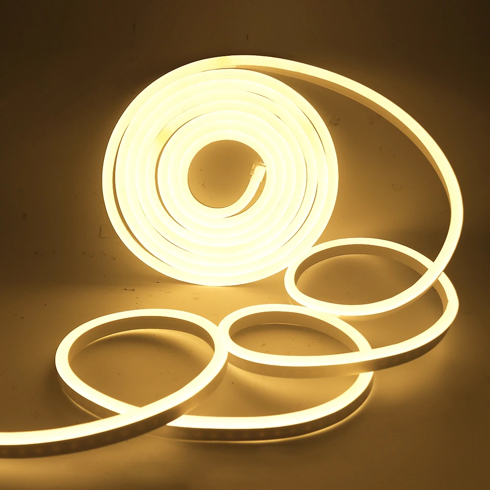 EU 220V LED Neon Strip SMD2835 120Leds/m Waterproof Outdoor Neon Rope White Warm White Flexible LED Strip Light Ribbon Tape