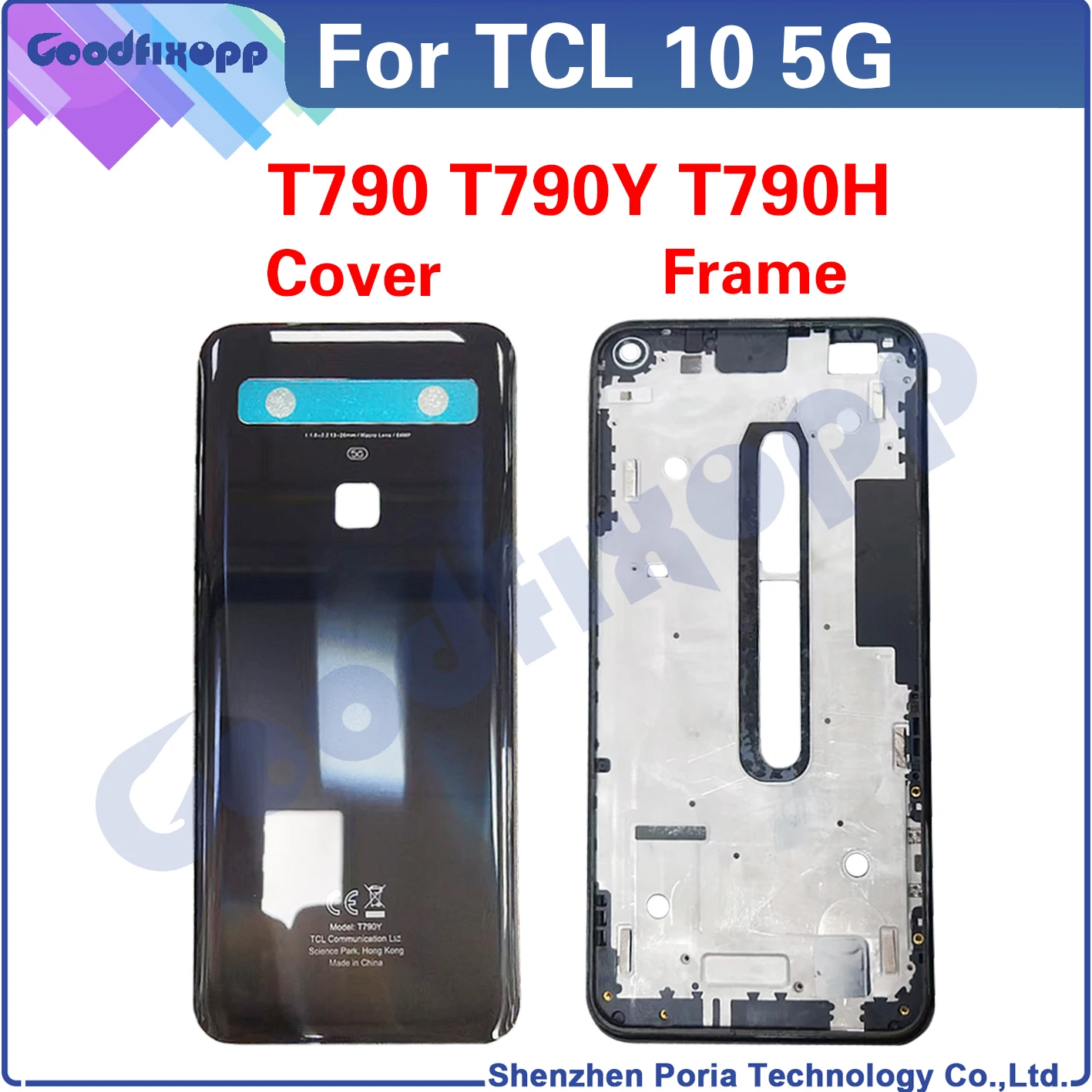 For TCL 10 5G T790 T790Y T790H Front Frame Battery Back Cover Rear Case Cover Middle Frame Rear Lid LCD Frame