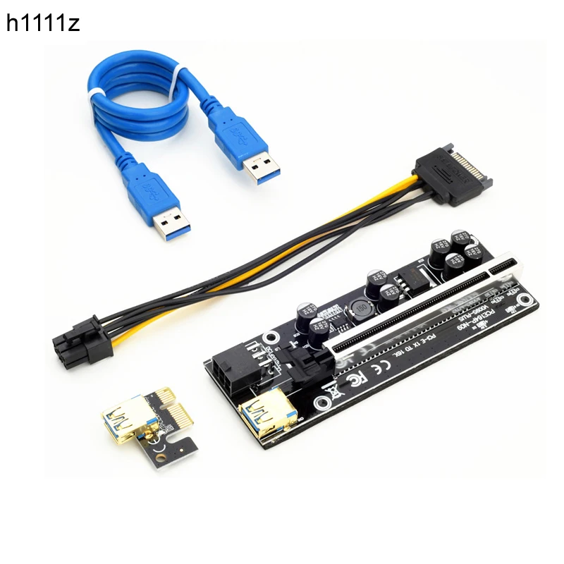 

Райзер VER009 USB3.0 PCI-E, Райзер VER 009S PLUS Express 1X 4x8x 16x, Райзер-адаптер pcie, карта SATA, от 15pin до 6pin питания, от 1 до 10 шт.