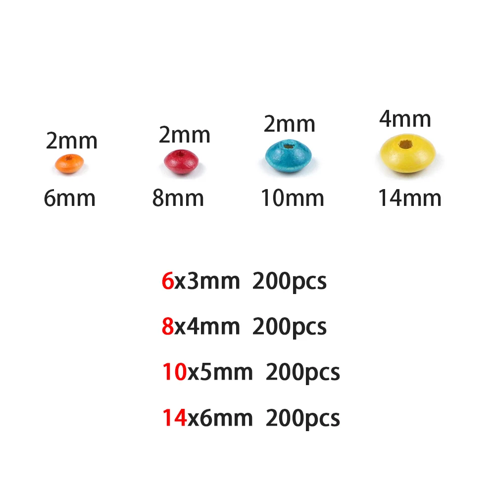 50~500pcs Wooden Flat Round Beads 6*3MM Wood Fashion Loose Spacer Beads for Jewelry Making Handmade Bracelet DIY Accessories