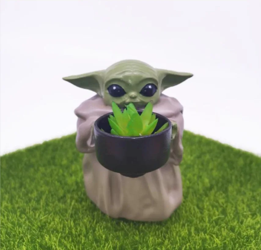 Star Wars Baby Yoda Cute Yoda Baby Flower Pot The Mandalorian Dolls Toy Gifts for Children