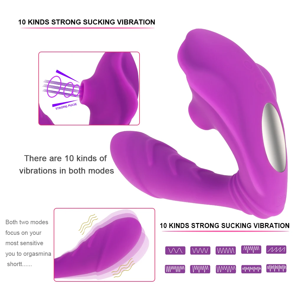 Vagina Sucking Vibrator for Women Double Vibration 10 Speed Stimulate G Spot Vagina Clitoris for Female Mastrubation Dildo Toys