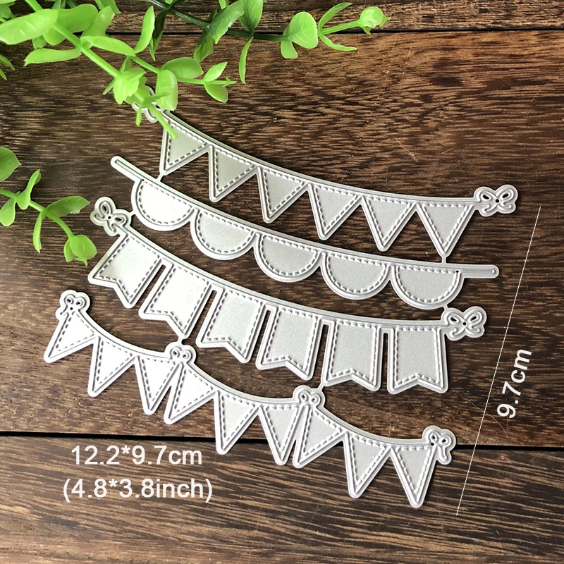 4pcs Triangle Circle banners Scrapbooking Dies Metal Cutting Dies Stencils for DIY Album Paper Card Decorative Craft Die Cuts