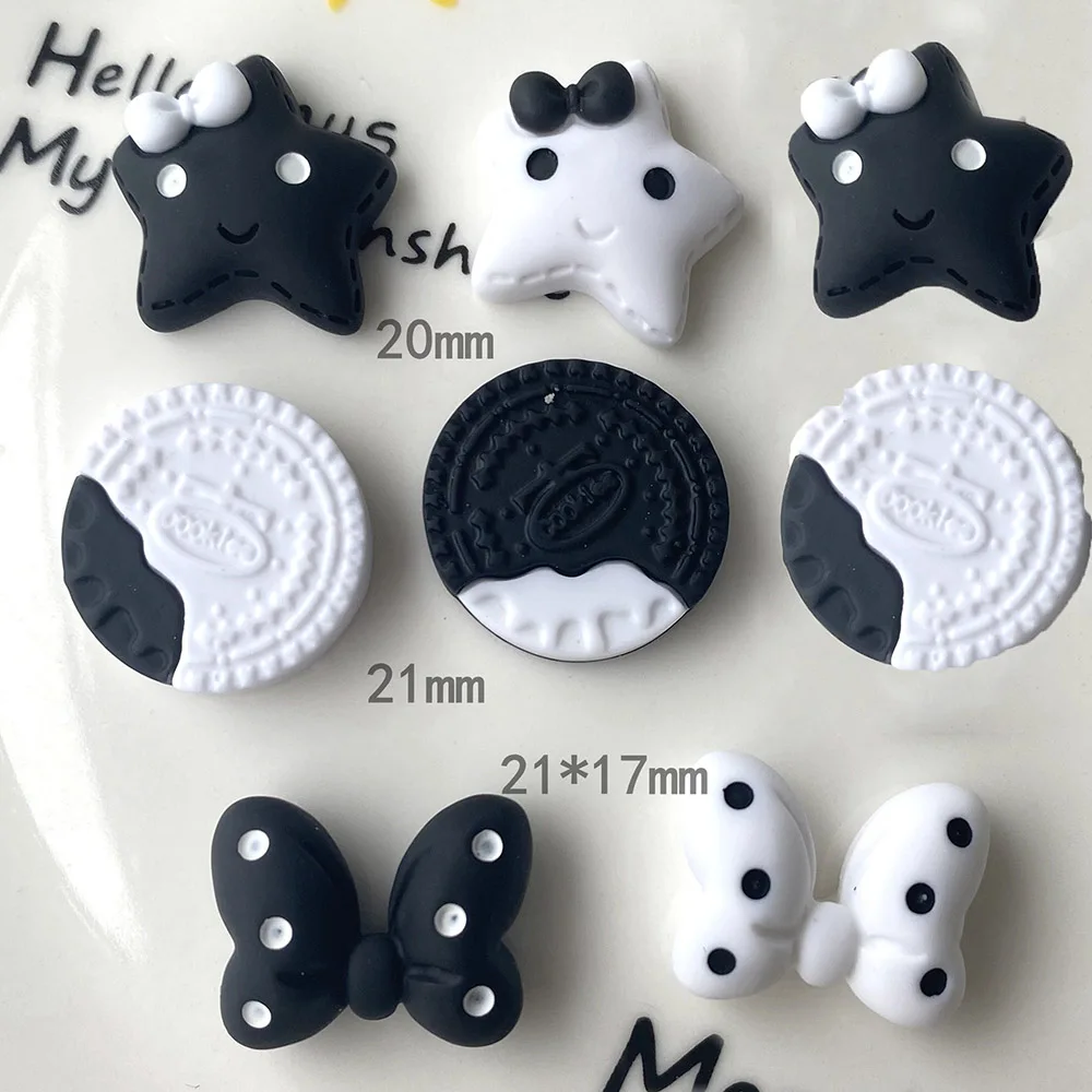 30Pcs Cute Bowknot  Stars Heart Cookies Resin Charms for Keychain Bracelet Earring Accessories DIY Pendants Jewelry Making