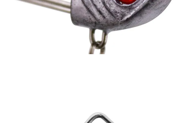 Fischform-Jigkopfhaken, einzelner Drillinge, kräftige Haken, Stachelköder, Teslon, 7 g, 10 g, 17 g, mit Rotationsspinner, 1 Stück im Angebot – Detail 7