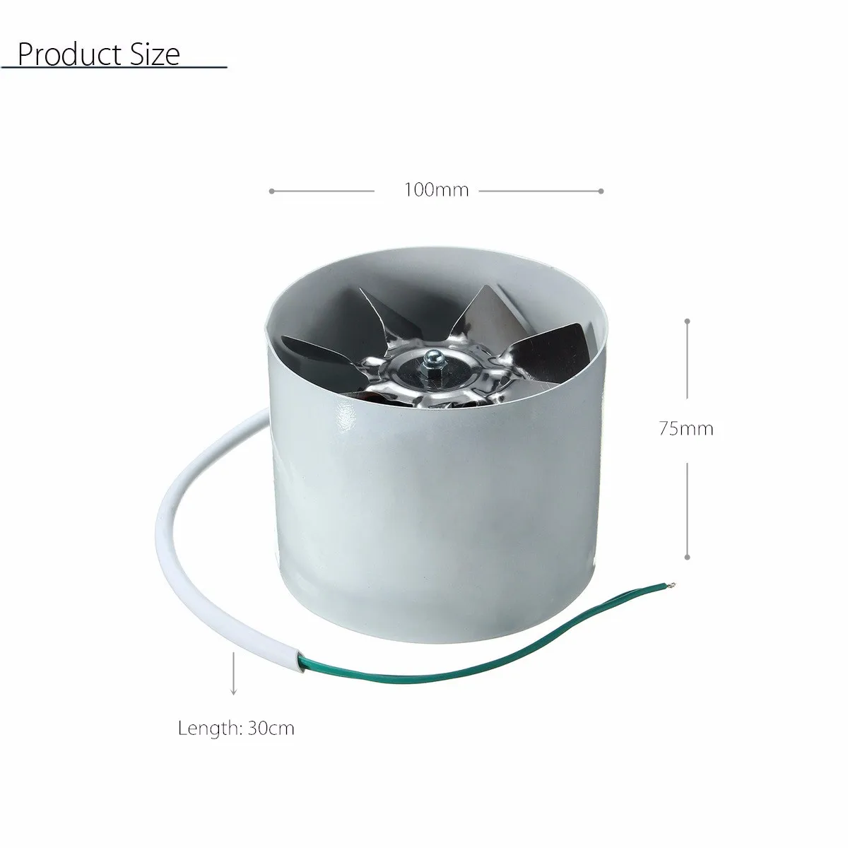 Exaustor e ventilador de cozinha, duto em linha, 4 polegadas