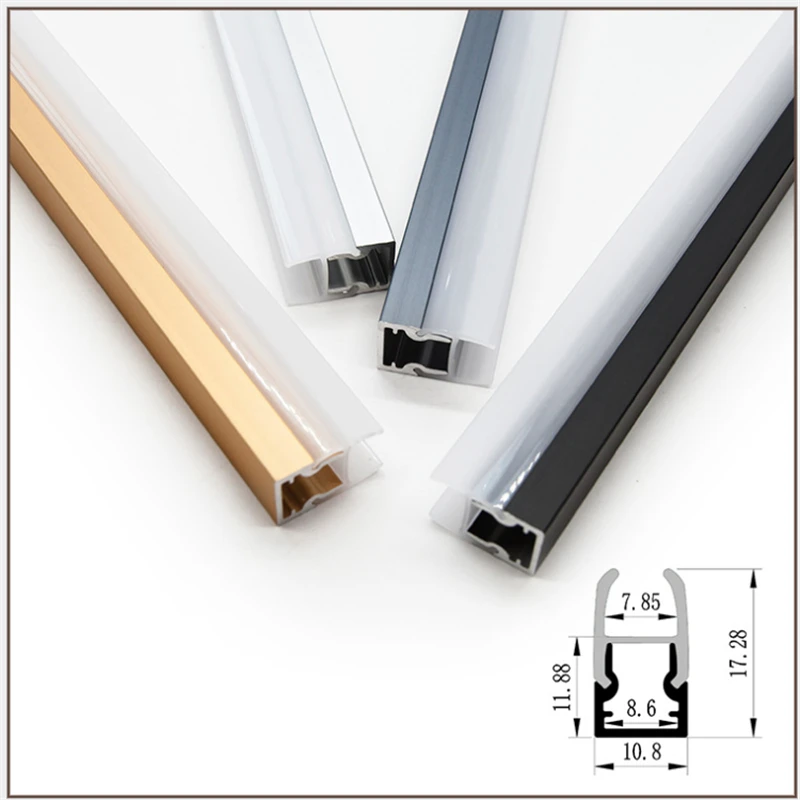 30x1M LED Aluminium Profile ,5V/12V/24V 8MM Wide Strip 8MM Thick Glass Shelf Edge Clamp  Glass Illumilation Light  Diffuser