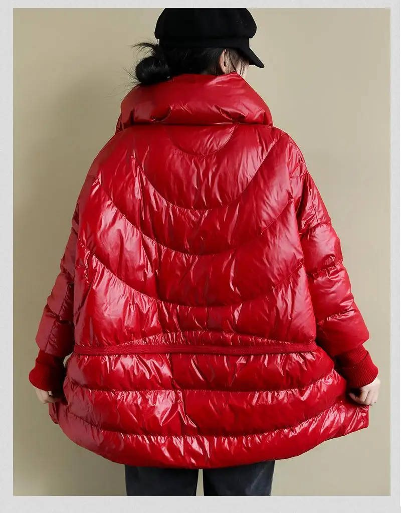 2021 New Winter Warm Jacket Women Fashion Korean Style White Duck Feather Stand-up Collar Down Jacket Women\'s Clothing K1489