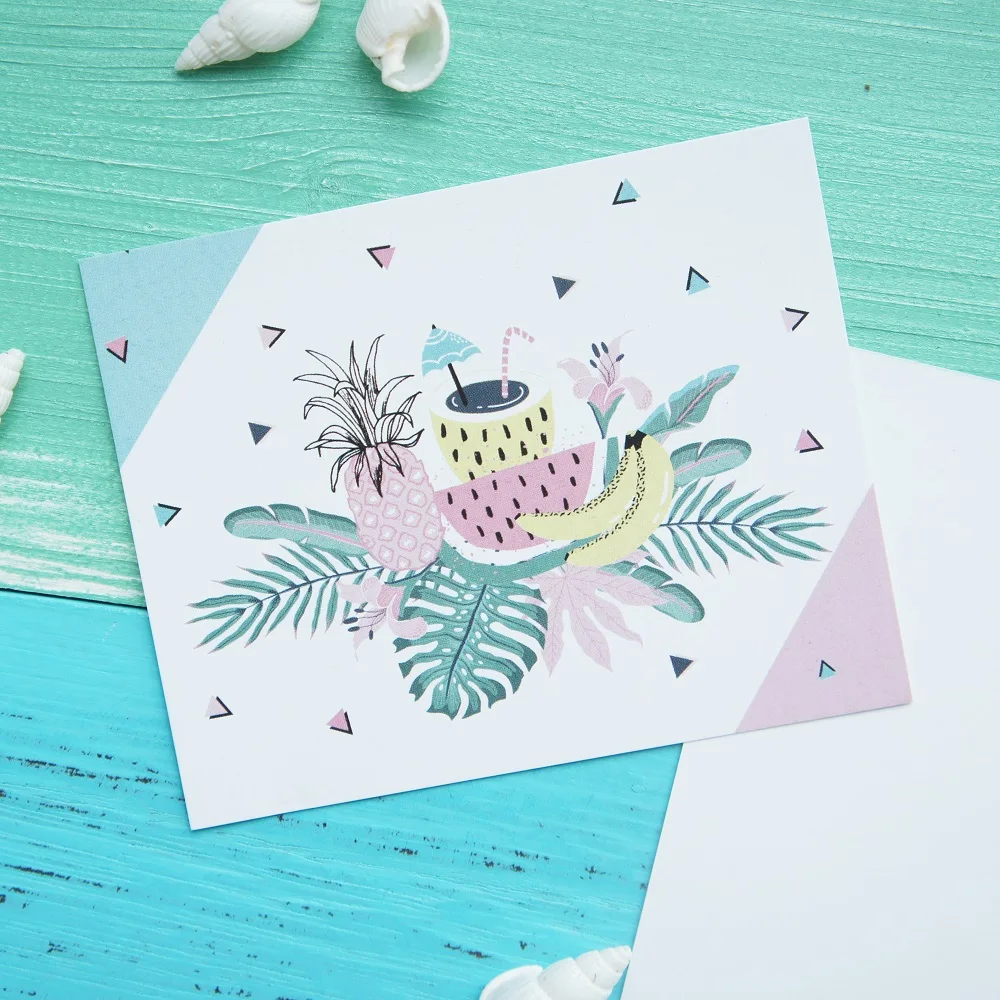 

multi-use 50pcs Mini hello summer cool color pineapple card Scrapbooking party invitation DIY Decor gift party card