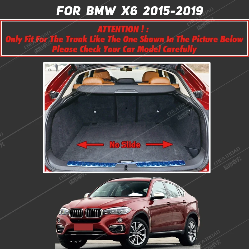 For BMW X6 F16 2015-2019 2018 2017 2016 car trunk mat cargo liner carpet interior accessories cover