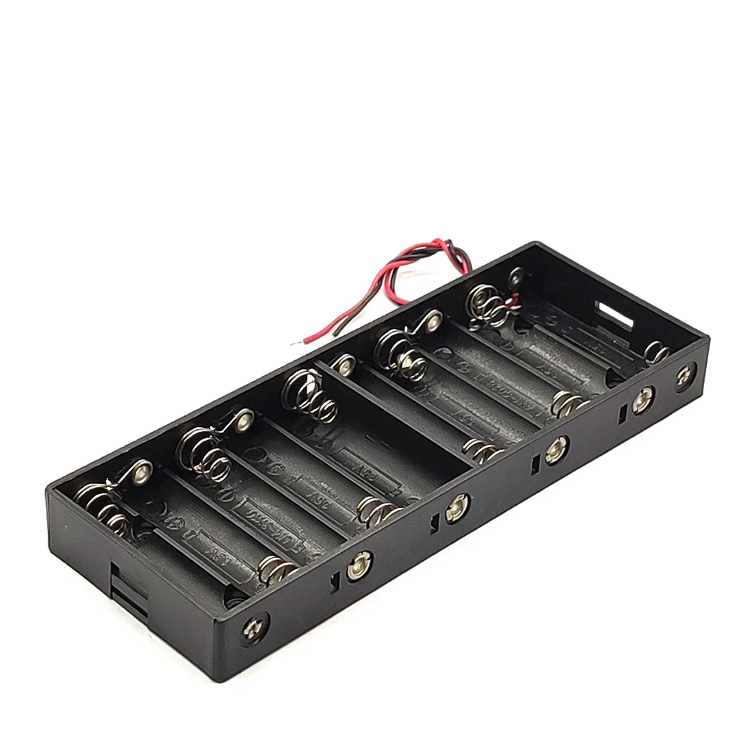 10 Slot AA Battery Holder 10AA Battery Box Case AA Battery Storage Case 10 AA 15V Battery Case With Line DIY