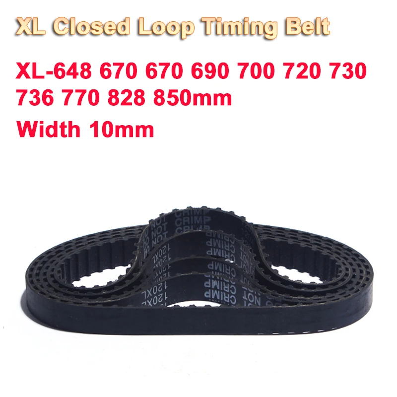 

1Pcs XL Closed Loop Timing Belt 324-430Teeth XL-648 670 690 700 720 730 736 770 828 850 860Width 10mm 3D Printer Accessories Car