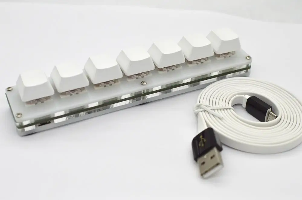 Teclado programável com 7 teclas, programação macro usb para desenho, faça você mesmo