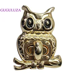 GUGULUZA Owl Bag Lock Metal Bag Accessories Buckle Twist Turn Lock Snap Clasps Closure for Purse Handbag