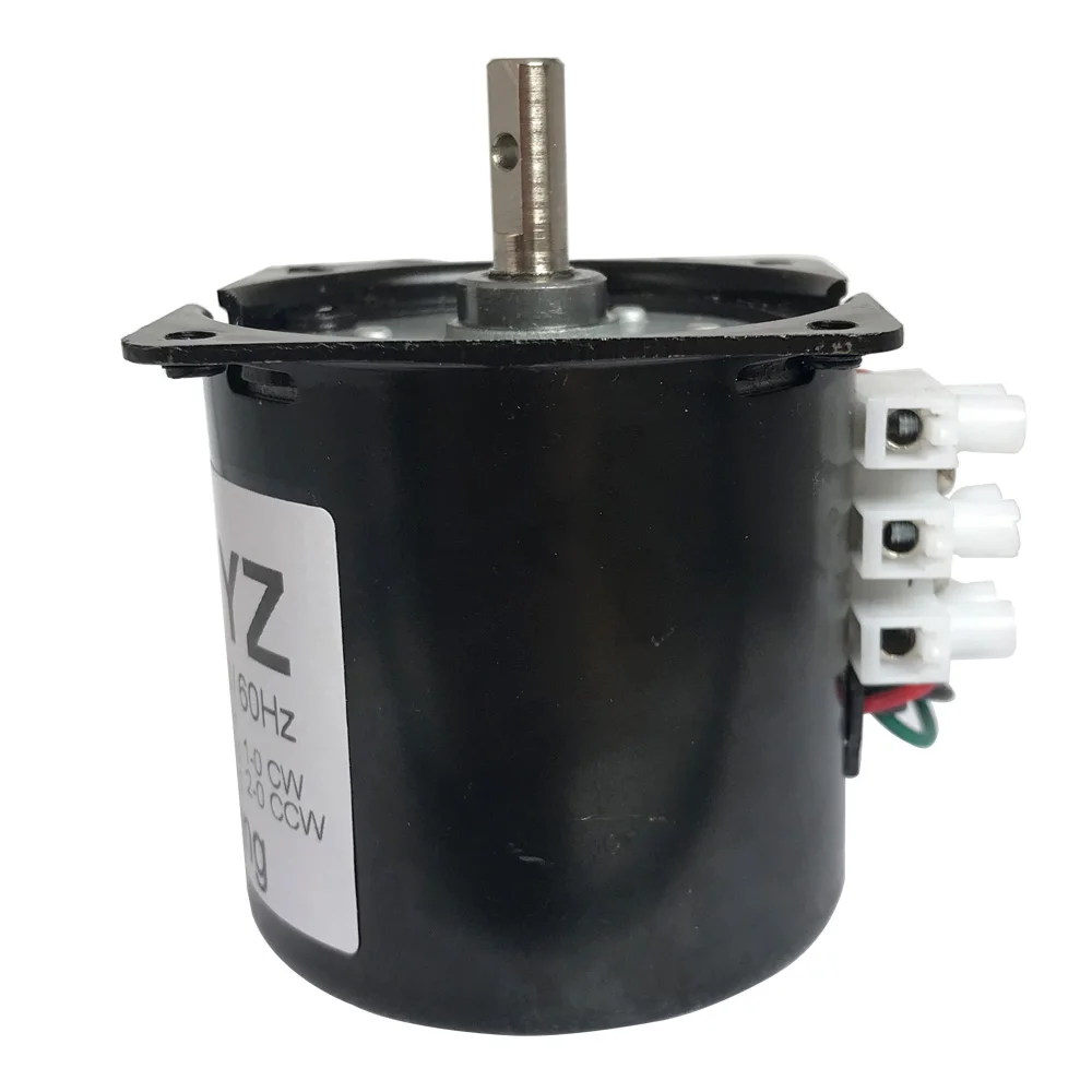 High Torque AC Permanent Magnet Synchronous Motor 220V 14W 60KTYZ Reversed CW/CCW Metal Geared Slow Speed Motor 2.5 To110RPM