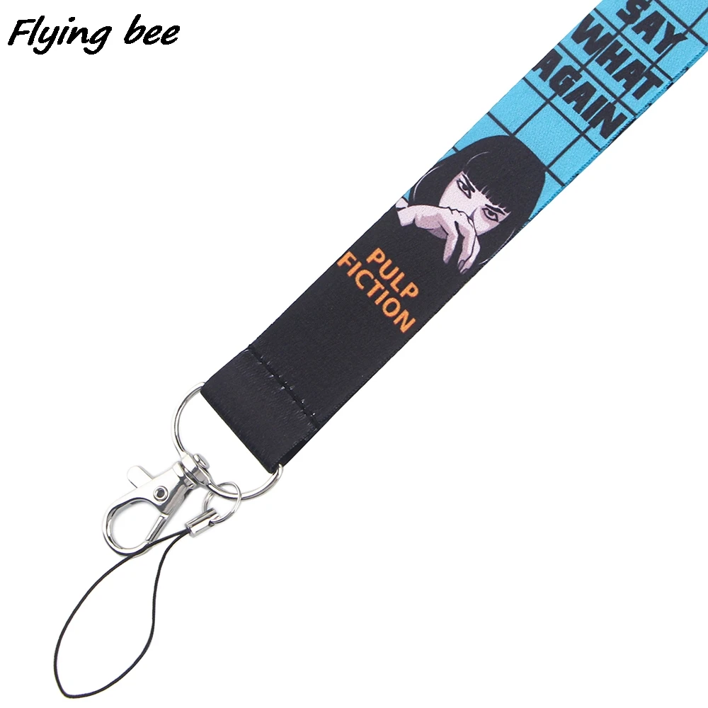 Flyingbee Film Pulp Fiction Creative Lanyard Badge ID Lanyards Mobile Phone Rope Key Lanyard Neck Straps Accessories X1258