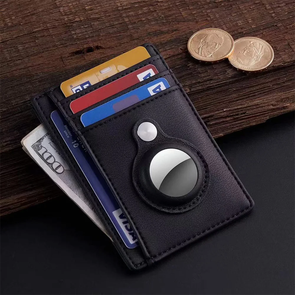 High Quality Wallet Card Slim Minimalist Leather For AirTag Protective Case Shockproof Anti Scratch Fall Protection Shell Cover