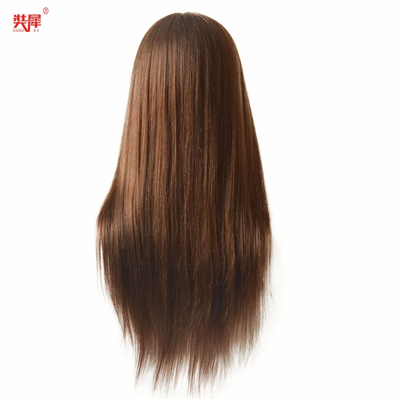 Cabeza de maniquí profesional de alto grado con hombro, muñeca de Maniquí de pelo marrón medio para Estilismo de cabello, entrenamiento de cabeza de maniquí