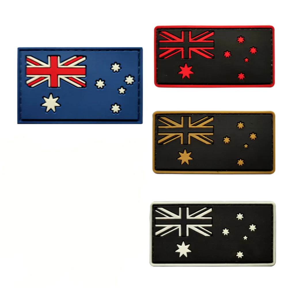 AHYONNIEX 1 Pc High Quality 3D PVC Australian Flag Badge Tactical Morale Cloth Sticker Patch DIY