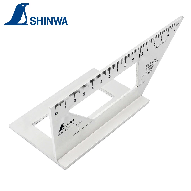 Japanese Penguin SHINWA Miter Rule 3D 45 90 Degree Woodworking Square Angle Line Gauge Ruler Stability Multi-Function 1PCS